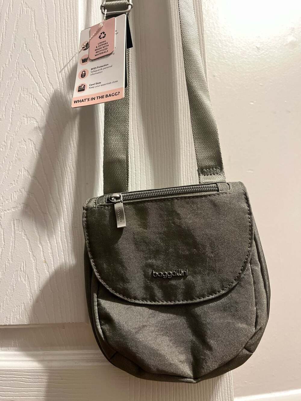 Baggallini Let's Escape RFID Crossbody Bag, Sterling Shimmer